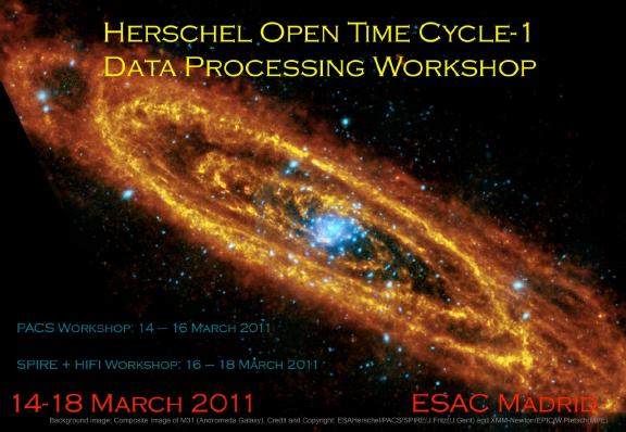Herschel Open Time Cycle-1 Data Processing Workshop poster