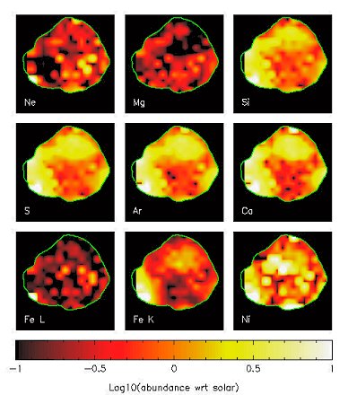 Abundance maps for the elements included in the Cassiopeia A Spectral Analysis