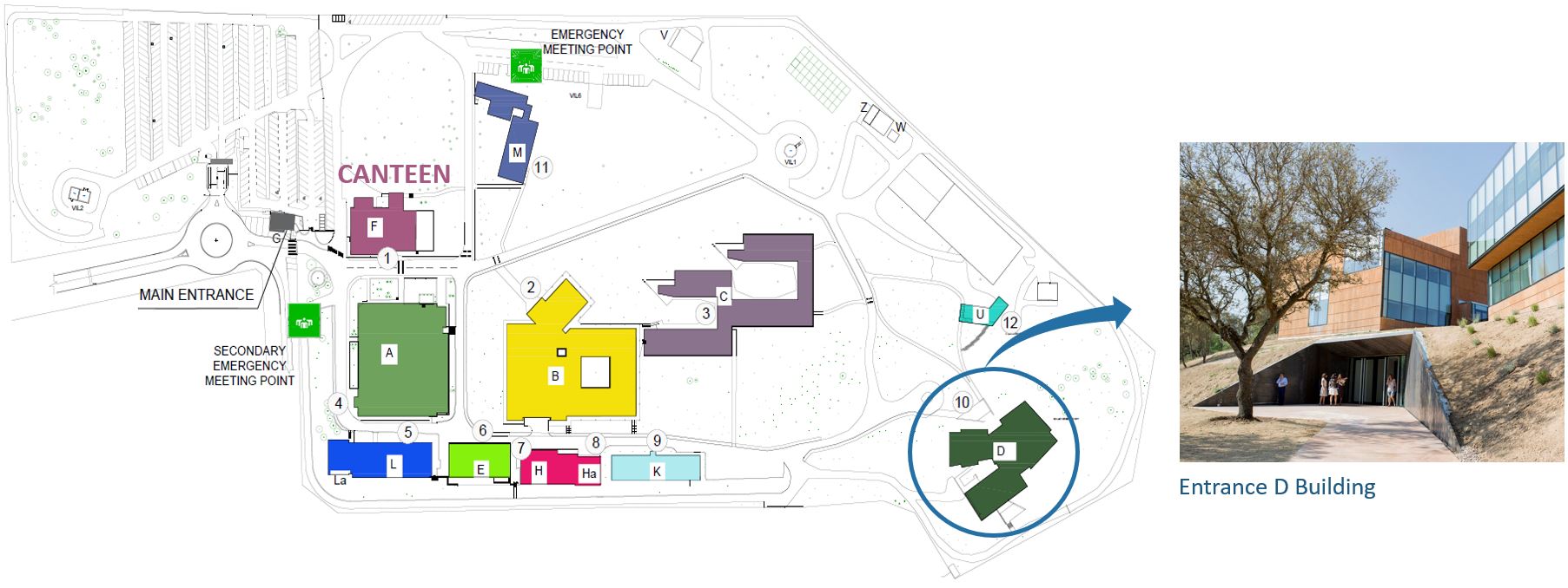 Map of the building on the ESAC site