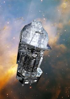 Credits: ESA/ AOES Medialab; background: Hubble Space Telescope image (NASA/ESA/STScI)