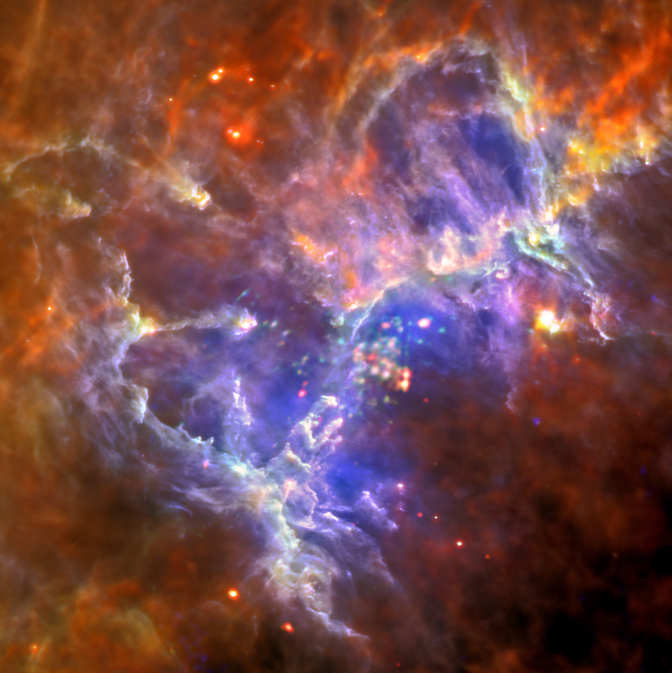 The Eagle Nebula (M16) as seen by Herschel and XMM-Newton