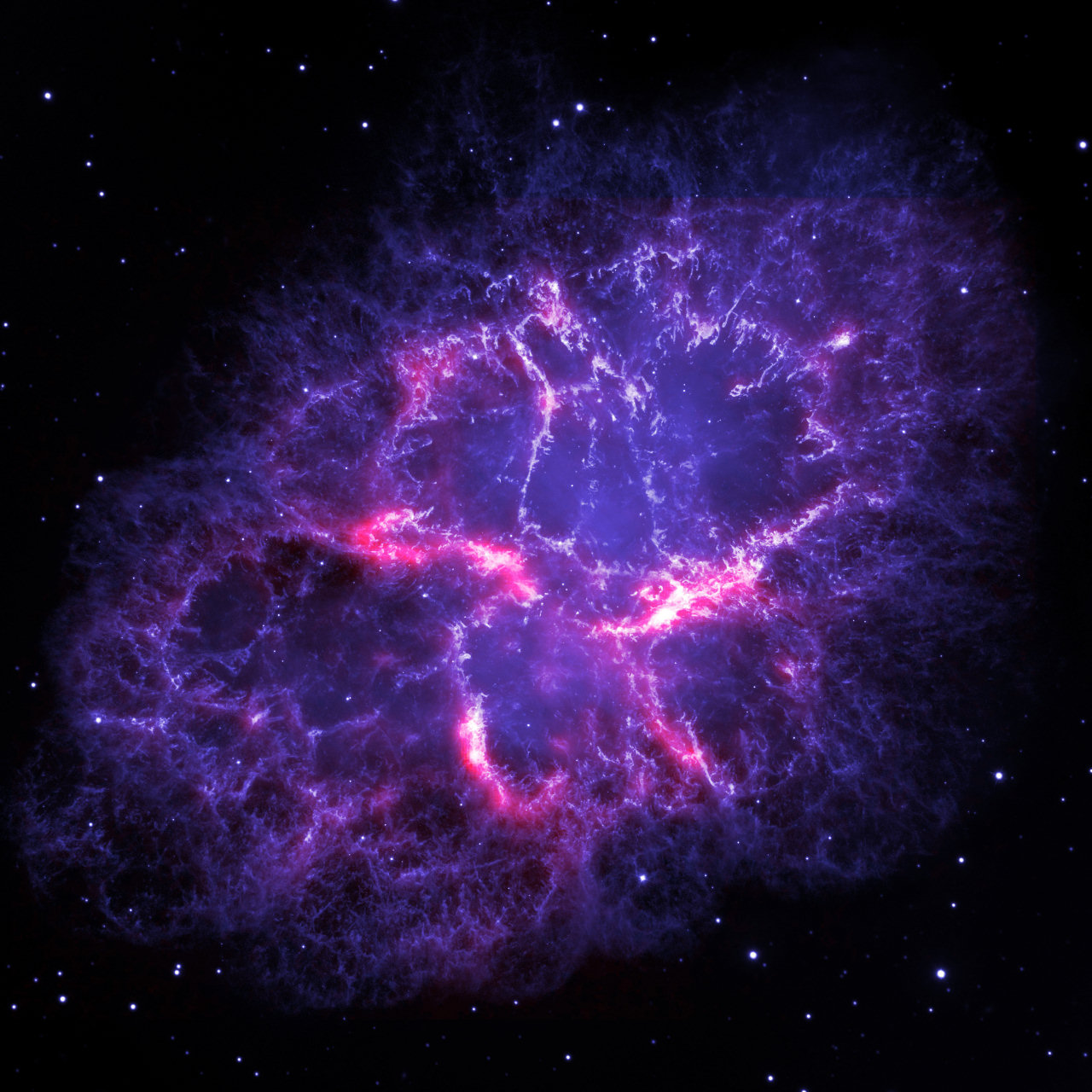 The Crab Nebula. Credit: ESA/Herschel/PACS/MESS Key Programme Supernova Remnant Team; NASA, ESA and Allison Loll/Jeff Hester (Arizona State University)