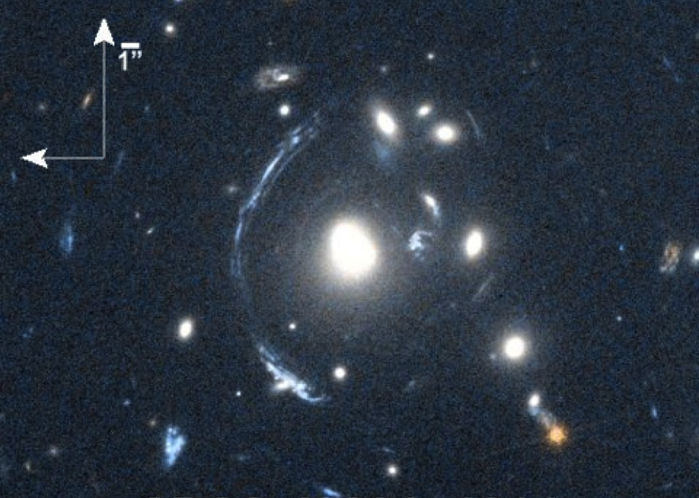 Lensed image of galaxy S0901. Credit: NASA/STScI; S. Allam and team; and the Master Lens Database (masterlens.org), L. A. Moustakas, K. Stewart, et al. (2014)