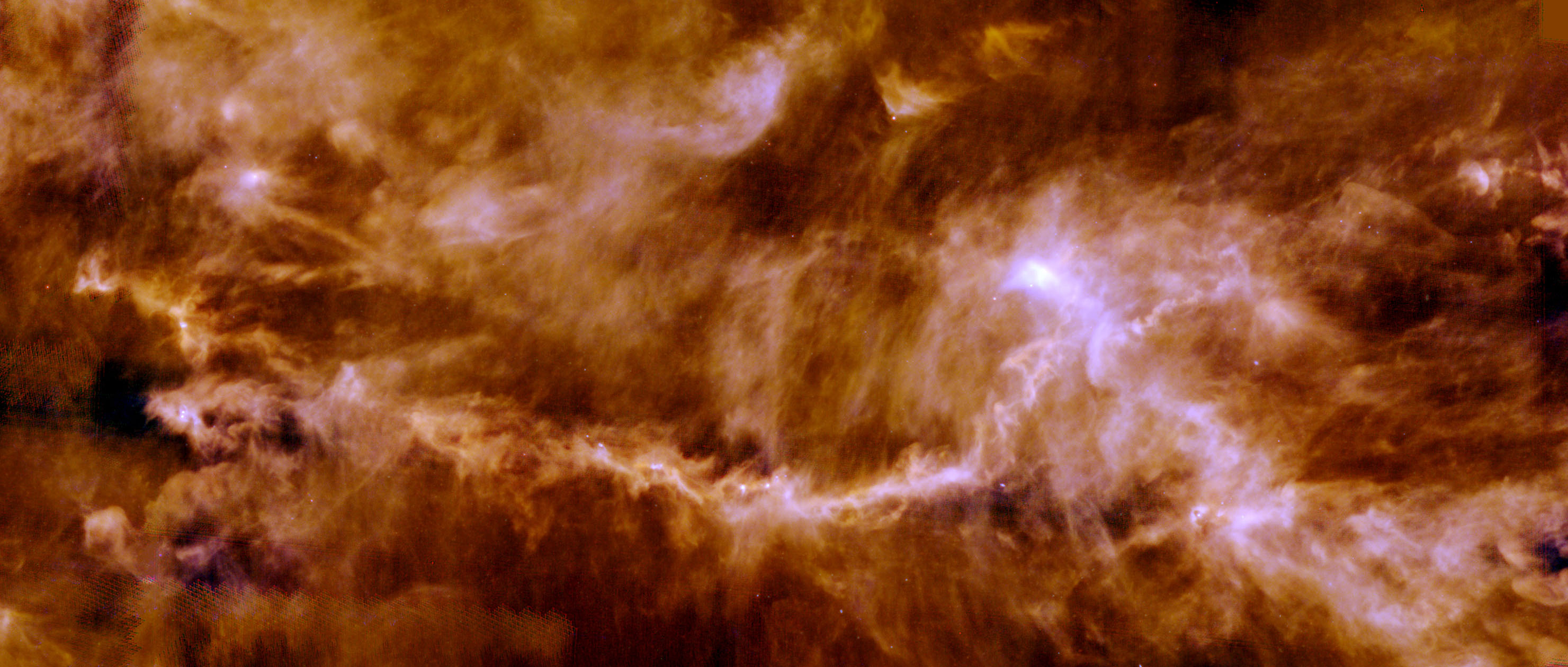 The B211/B213 filament in the Taurus Molecular Cloud. Credit: ESA/Herschel/PACS, SPIRE/Gould Belt survey Key Programme/Palmeirim et al. 2013