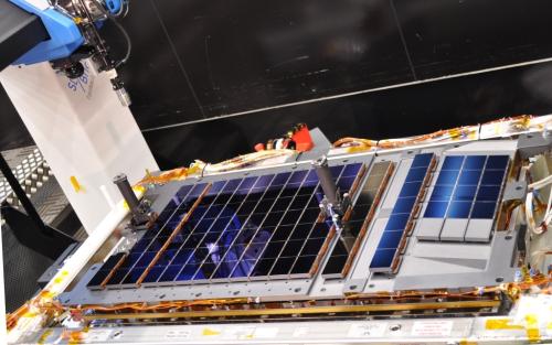 This photo shows the complete set of 106 CCDs (with two WFSs - wave front sensors) that make up Gaia's focal plane. ***** 20 October 2011 ***** credits: Astrium
