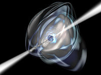 Artist's view of an anomalous X-ray pulsar as seen by INTEGRAL