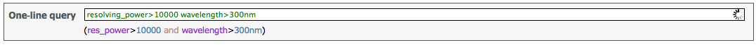 Example of query with searc parameters dragged in